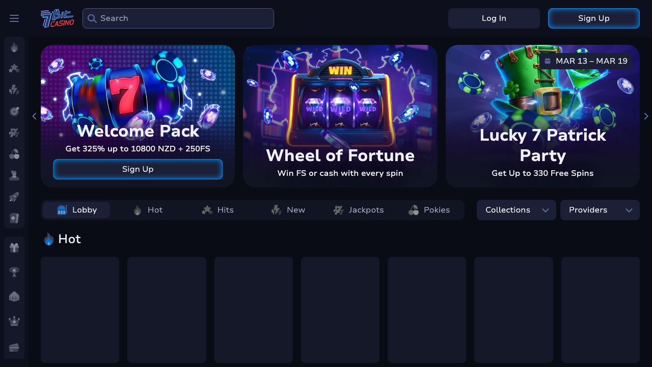 7Bit Casino lobby screenshot